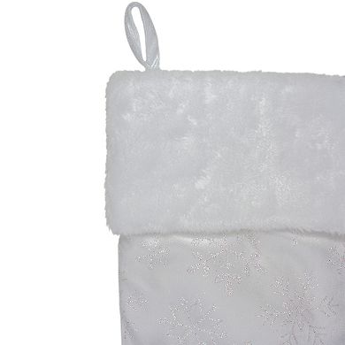 Northlight 20.5 Inch Glittered Snowflake Christmas Stocking