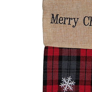 Northlight 19-Inch Plaid Merry Christmas Reindeer Stocking