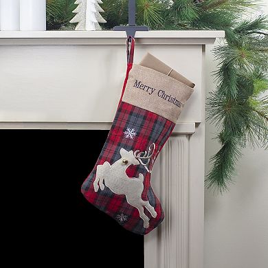 Northlight 19-Inch Plaid Merry Christmas Reindeer Stocking