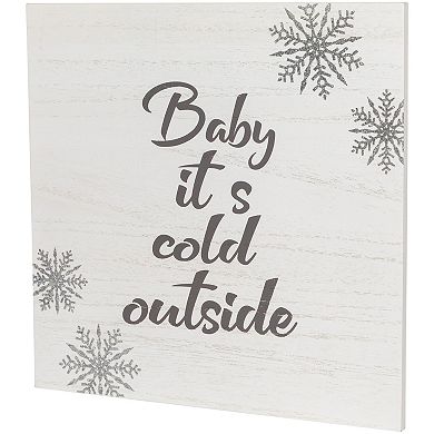 Northlight 11.75-Inch Glittered "Baby It's Cold Outside" Wall Decor