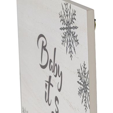 Northlight 11.75-Inch Glittered "Baby It's Cold Outside" Wall Decor