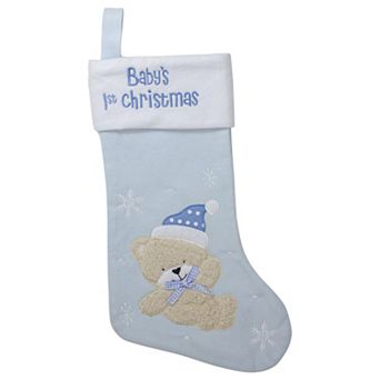 Northlight Baby's 1st Christmas 19-Inch Embroidered Teddy Bear Stocking