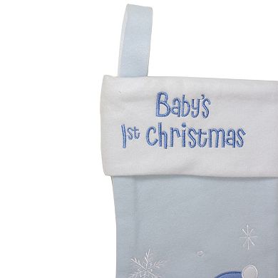 Northlight Baby's 1st Christmas 19-Inch Embroidered Teddy Bear Stocking