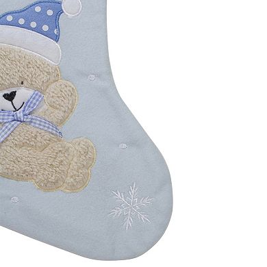 Northlight Baby's 1st Christmas 19-Inch Embroidered Teddy Bear Stocking