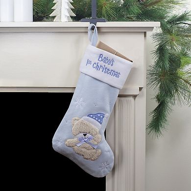 Northlight Baby's 1st Christmas 19-Inch Embroidered Teddy Bear Stocking