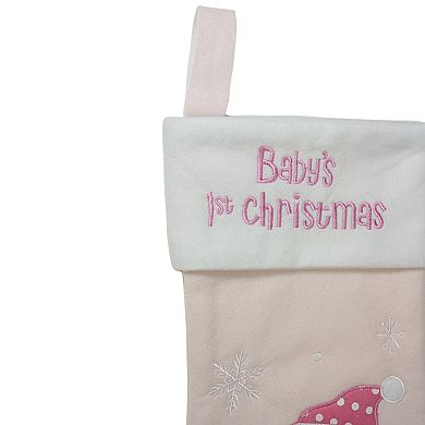 Northlight Baby's 1st Christmas 19-Inch Embroidered Teddy Bear Stocking
