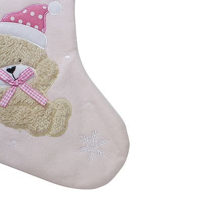 Northlight Baby's 1st Christmas 19-Inch Embroidered Teddy Bear Stocking