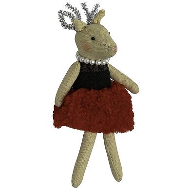 Northlight 5.5-Inch Sitting Reindeer Girl Christmas Figure Table Decor