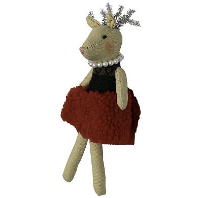 Northlight 5.5-Inch Sitting Reindeer Girl Christmas Figure Table Decor