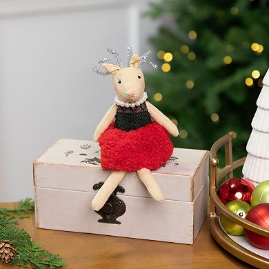 Northlight 5.5-Inch Sitting Reindeer Girl Christmas Figure Table Decor