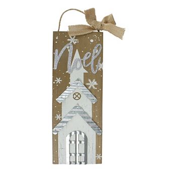 Northlight Church & Snowflakes Metal Noel Wooden Wall Decoration