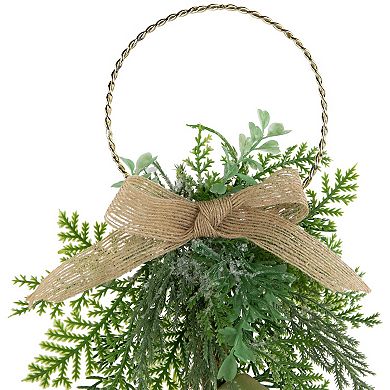 Northlight 11.25-inch Gold Bells Wall Decor with Burlap Bow