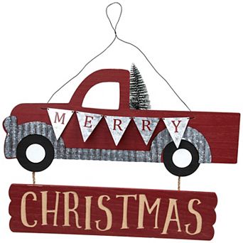 Northlight 15.75-Inch Merry Christmas Truck Wall Decor
