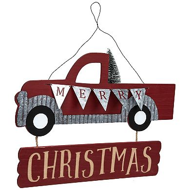 Northlight 15.75-Inch Merry Christmas Truck Wall Decor