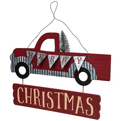 Northlight 15.75-Inch Merry Christmas Truck Wall Decor