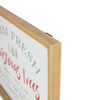 Northlight Framed "Farm Fresh Christmas Trees" Wooden Wall Décor