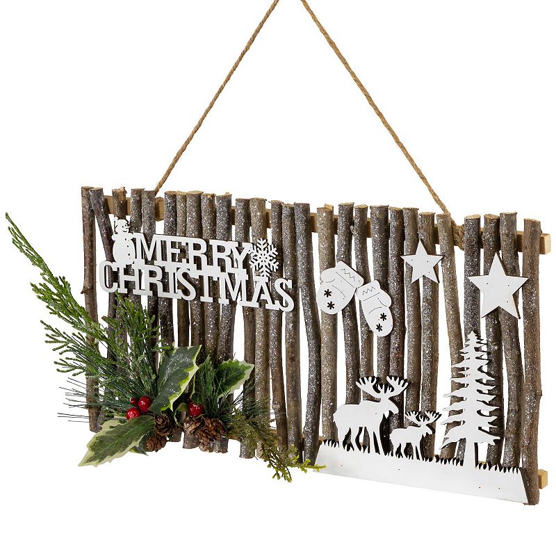 Northlight 16-inch Rustic Merry Christmas Wall Decor, Brown
