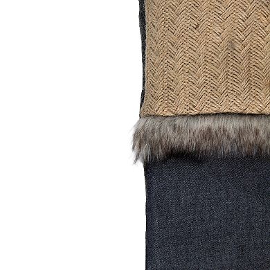 Northlight 20-Inch Burlap & Chambray Christmas Stocking