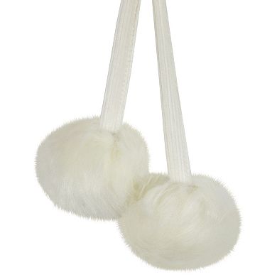 Northlight 20.5-Inch Faux Fur Christmas Stocking with Pom Poms