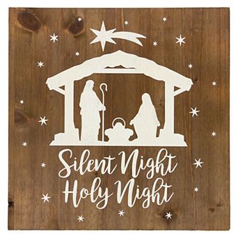 Northlight 16-Inch Square Nativity Scene Wooden Wall Decor