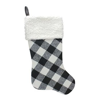 Northlight 23-Inch Rustic Checkered Christmas Stocking