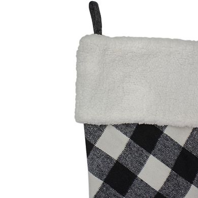 Northlight 23-Inch Rustic Checkered Christmas Stocking