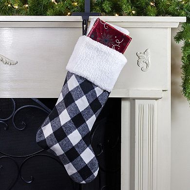 Northlight 23-Inch Rustic Checkered Christmas Stocking