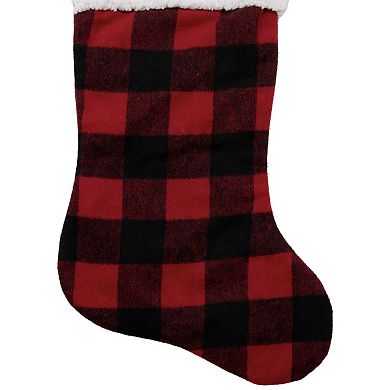 Northlight Rustic Buffalo Plaid Christmas Stocking