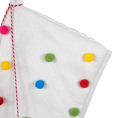 Northlight 20-Inch Christmas Stocking with Multicolor Pom-Poms & Tassels