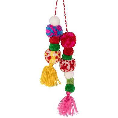 Northlight 20-Inch Christmas Stocking with Multicolor Pom-Poms & Tassels