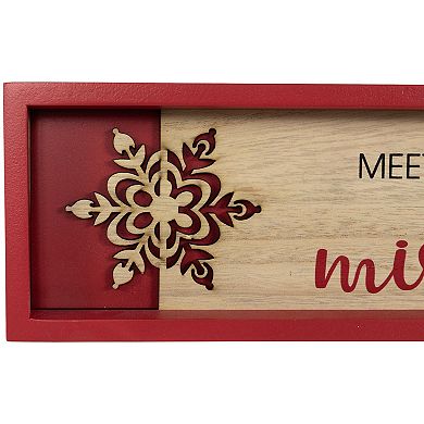 Northlight 11.75-Inch Framed "Meet Me Under the Mistletoe" Wall Decor