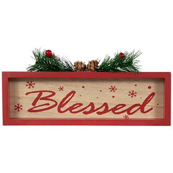Northlight 9.75-Inch Framed Blessed Wooden Wall Decor
