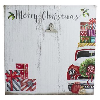 Northlight 10-Inch Car & Gifts Merry Christmas Canvas Wall Art with Photo Clip