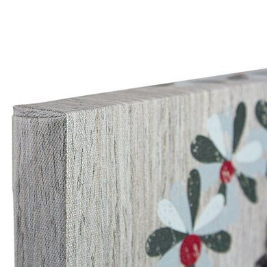 Northlight 10-Inch Christmas Wreath & Joy to the World Canvas Wall Art with Photo Clip