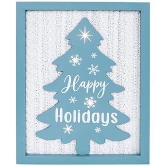 Northlight 12 Inch Lighted Happy Holidays Christmas Tree Wall Decor