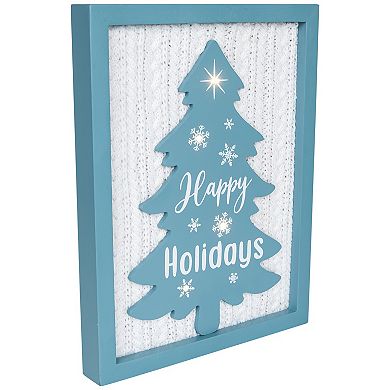 Northlight 12 Inch Lighted Happy Holidays Christmas Tree Wall Decor
