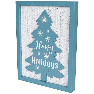 Northlight 12 Inch Lighted Happy Holidays Christmas Tree Wall Decor