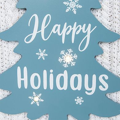 Northlight 12 Inch Lighted Happy Holidays Christmas Tree Wall Decor