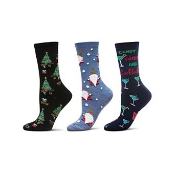 Women's 3 Pair Pack Christmas Holiday Cheer Crew Socks