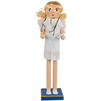 Northlight 15-Inch Nurse with Stethoscope Wooden Nutcracker Table Decor
