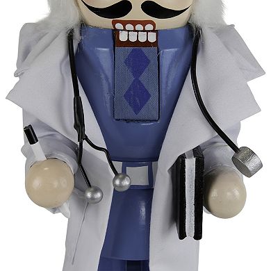 Northlight Doctor with Stethoscope Wooden Nutcracker Figurine 14-Inch Table Decor