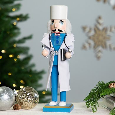 Northlight Doctor with Stethoscope Wooden Nutcracker Figurine 14-Inch Table Decor