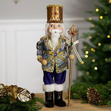 Northlight 16-Inch Nutcracker with Jeweled Scepter Figurine Table Decor