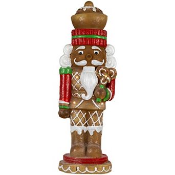 Northlight 25.5-Inch LED Lighted Gingerbread Nutcracker Figurine Table Decor