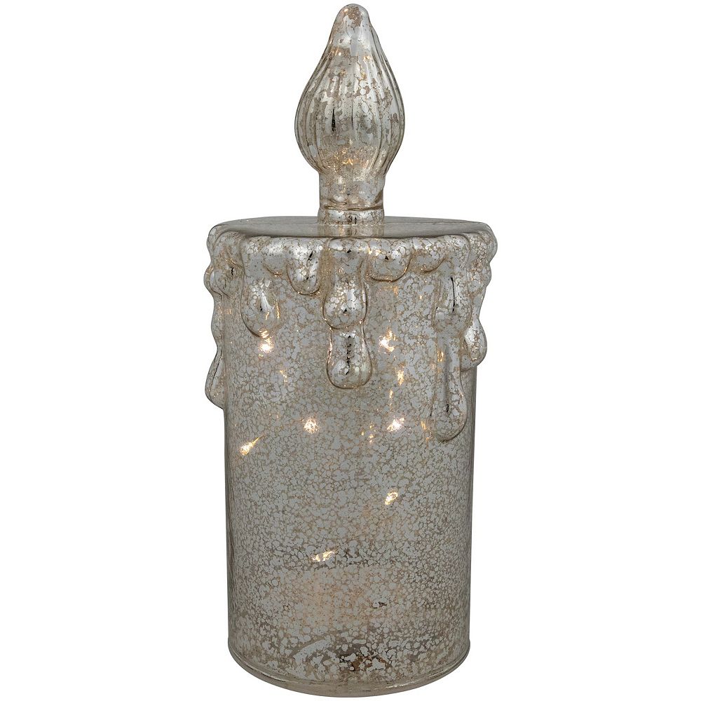 Northlight 8.75-Inch LED Lighted Dripping Mercury Candle Decoration