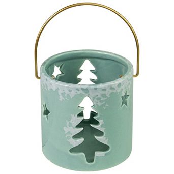 Northlight 3.75-Inch Christmas Tree & Star Cut Out Tea Light Candle Holder