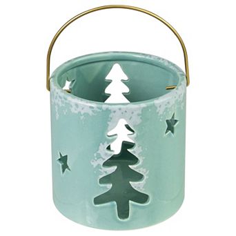 Northlight 4.25-Inch Pine Tree & Star Cutout Tea Light Candle Holder