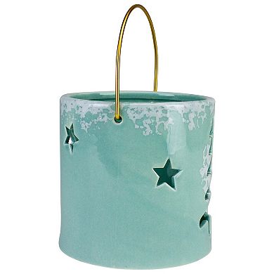 Northlight 4.25-Inch Pine Tree & Star Cutout Tea Light Candle Holder