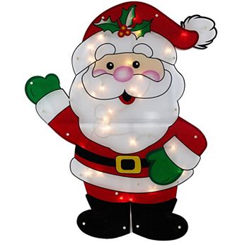 Northlight 30.5-Inch Lighted 2D Santa Claus Outdoor Christmas Decoration