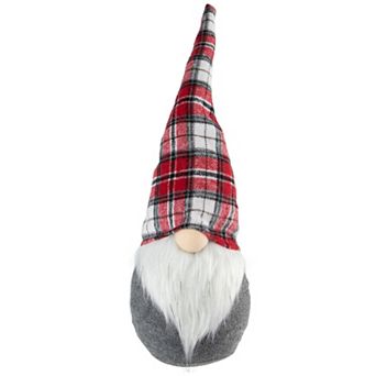 Northlight 18.75-Inch Gnome with Pointy Plaid Hat Christmas Figure Table Decor